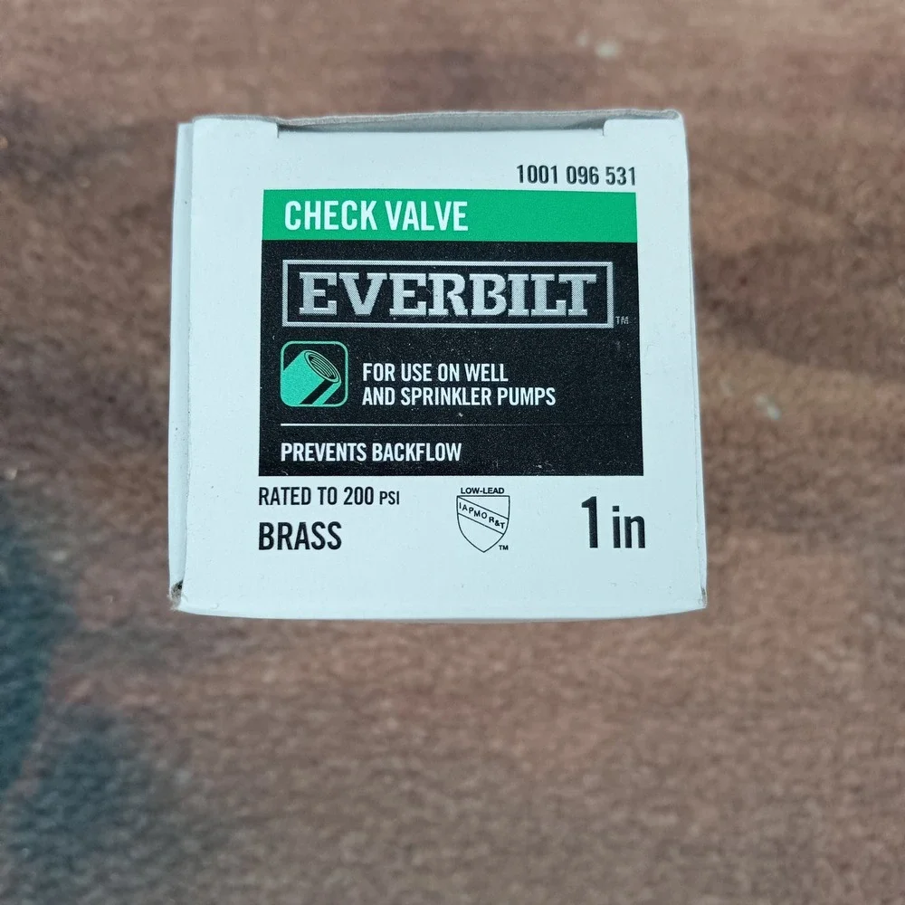 EVERBILT 1 Inch Brass Check Valve for Well and Sprinkler Pumps Rated to 200 PSI